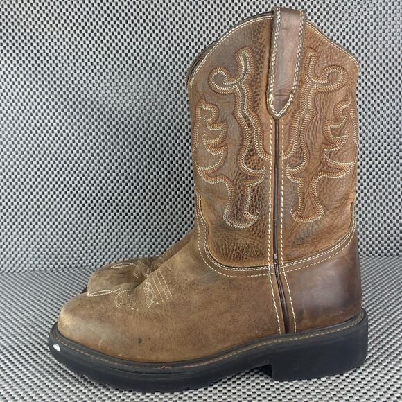 JB Dillon Cowboy Boots Mens 6.5 D Brown Leather Western Made In Mexico - Picture 7 of 15